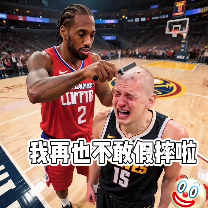網(wǎng)友AI創(chuàng)作約基奇被小卡剃頭并配文我再也不敢假摔啦